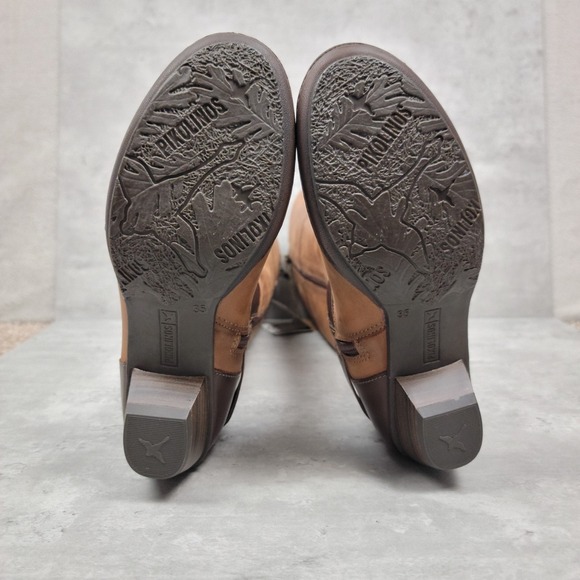 New Pikolinos Womens Boots Size 35 US 5 Tall Cognac Brown Leather Strappy Riding - Picture 11 of 12